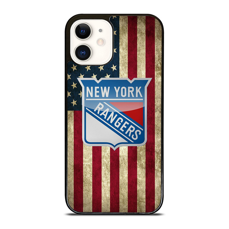 NEW YORK RANGERS NHL AMERICAN FLAG iPhone 12 Case Cover