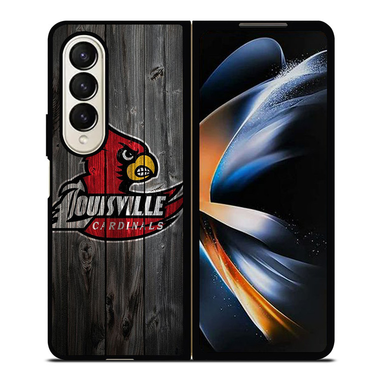 UNIVERSITY OF LOUISVILLE CARDINALS WOOD Samsung Galaxy Z Fold 4 Case Cover