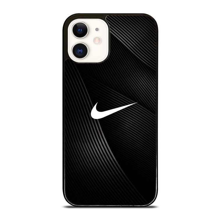 NIKE LOGO BLACK ABSTRACT LINE iPhone 12 Case Cover