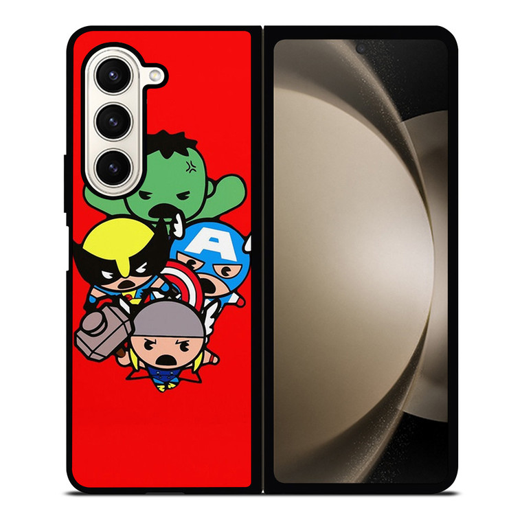 KAWAII CAPTAIN AMERICA HULK THOR WOLVERINE Marvel Avengers Samsung Galaxy Z Fold 5 Case Cover