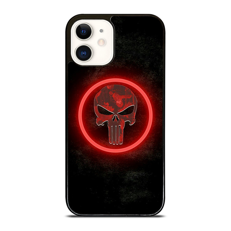 THE PUNISHER SKULL RED GLOW iPhone 12 Case Cover