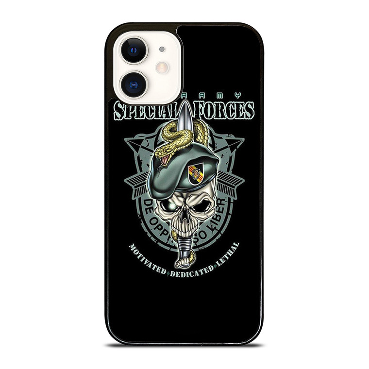 US ARMY SPECIAL FORCES LOGO SKULL iPhone 12 Case Cover