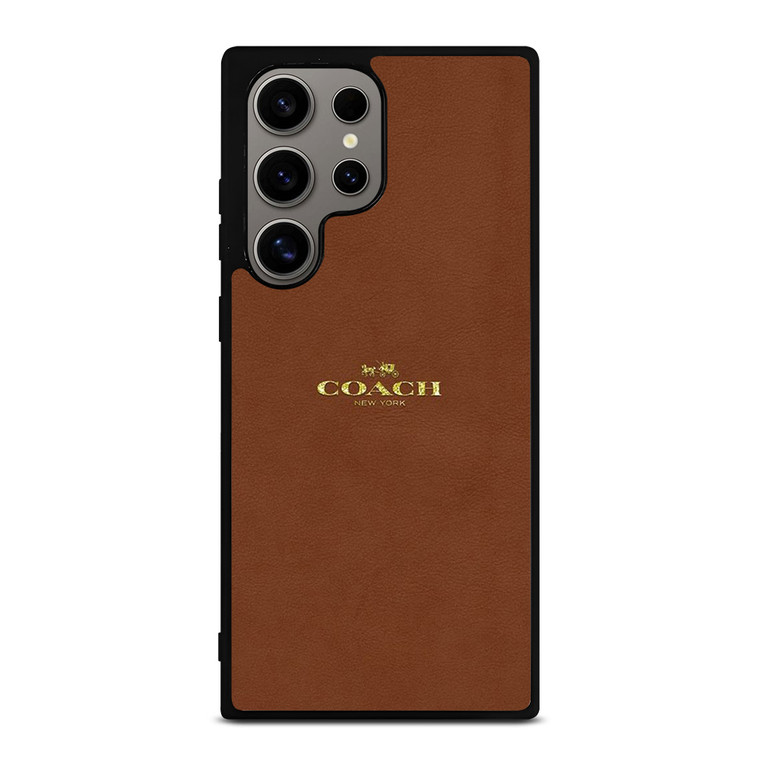 COACH NEW YORK LOGO BROWN Samsung Galaxy S24 Ultra Case Cover