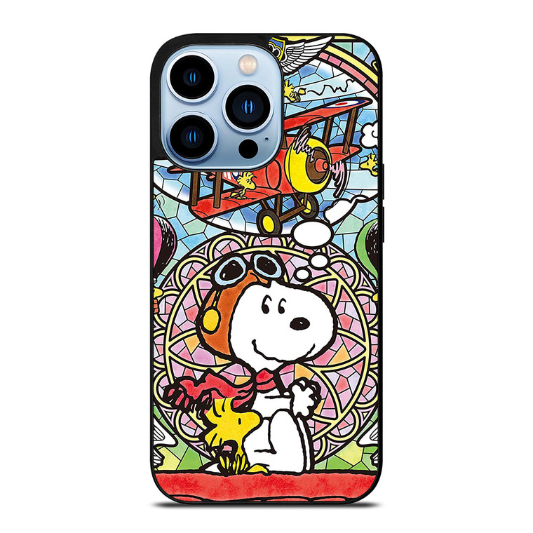 SNOOPY THE PEANUTS GLASS ART iPhone 13 Pro Max Case Cover