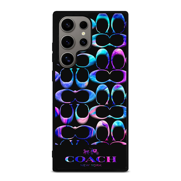 COACH NEW YORK COLORFULL MARBLE PATTERN Samsung Galaxy S24 Ultra Case Cover