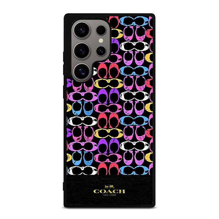 COACH NEW YORK COLORFULL PATTERN EMBLEM Samsung Galaxy S24 Ultra Case Cover