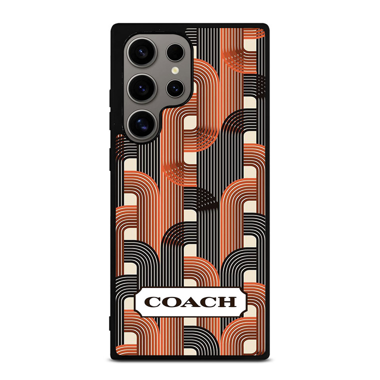 COACH NEW YORK LOGO BLACK BROWN PATTERN Samsung Galaxy S24 Ultra Case Cover