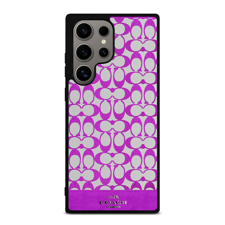 COACH NEW YORK LOGO PATTERN PURPLE EMBLEM Samsung Galaxy S24 Ultra Case Cover