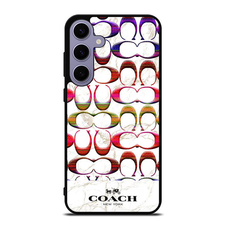COACH NEW YORK COLORFULL PATTERN MARBLE Samsung Galaxy S24 Plus Case Cover