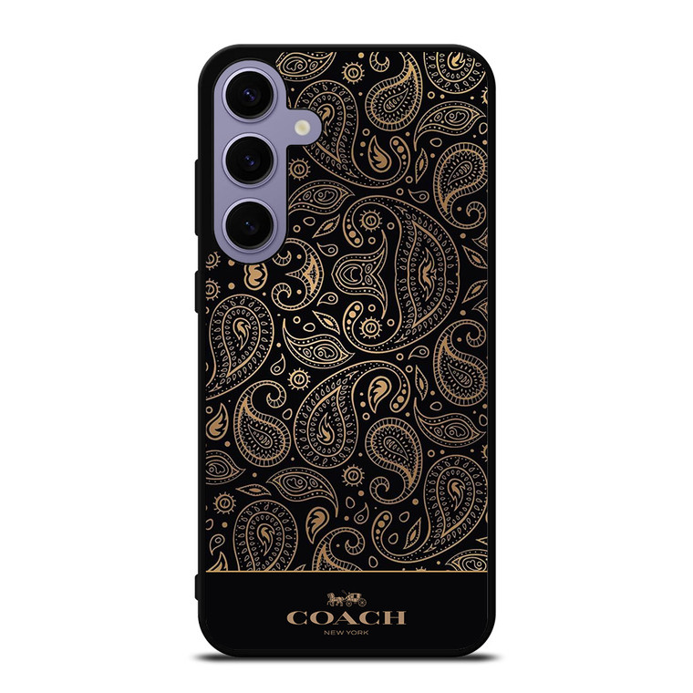 COACH NEW YORK LOGO BATIK BLACK PATTERN Samsung Galaxy S24 Plus Case Cover