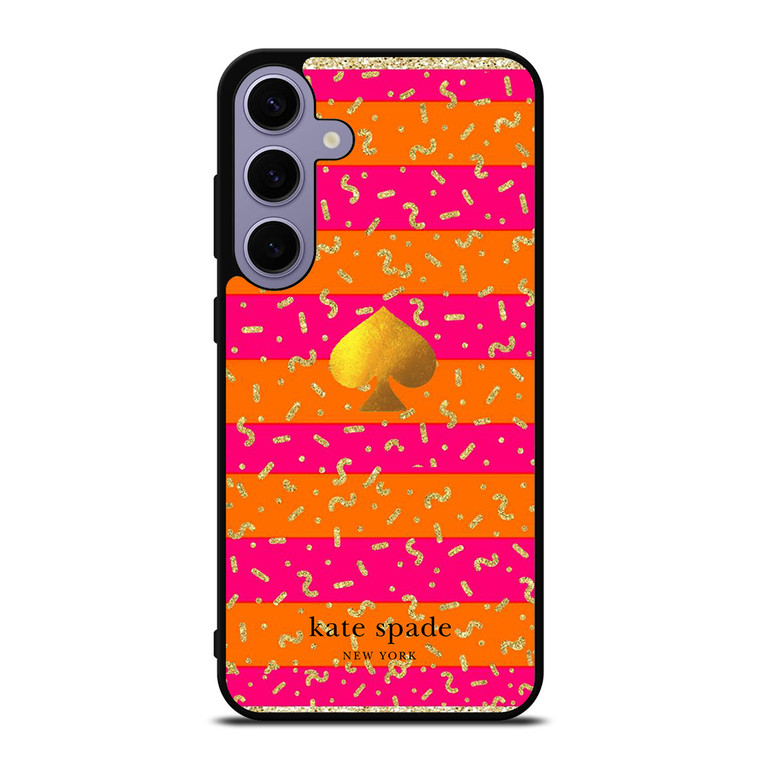 KATE SPADE NEW YORK YELLOW PINK STRIPES GLITTER Samsung Galaxy S24 Plus Case Cover