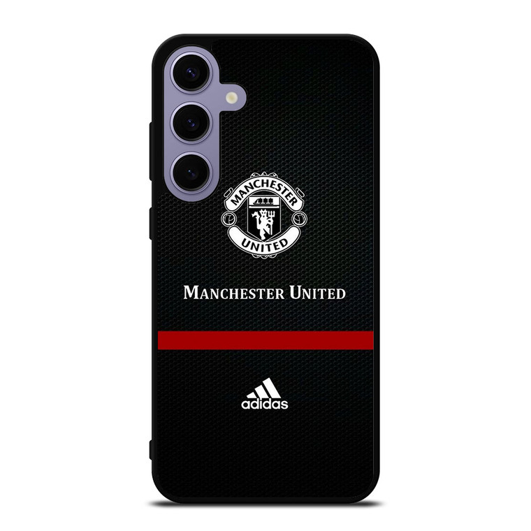 MANCHESTER UNITED FC LOGO FOOTBALL ADIDAS BLACK Samsung Galaxy S24 Plus Case Cover