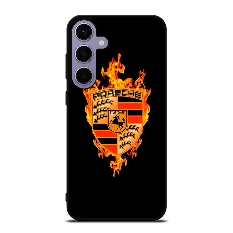 PORSCHE LOGO CAR ON FIRE Samsung Galaxy S24 Plus Case Cover