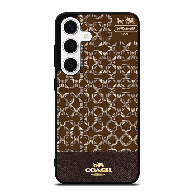 COACH NEW YORK LOGO BRWON EMBLEM Samsung Galaxy S24 Case Cover