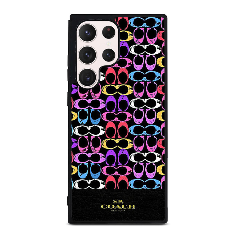 COACH NEW YORK COLORFULL PATTERN EMBLEM Samsung Galaxy S23 Ultra Case Cover