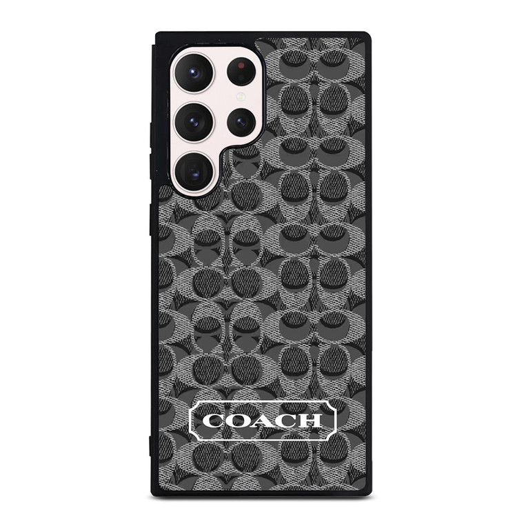 COACH NEW YORK LOGO PATTERN BLACK Samsung Galaxy S23 Ultra Case Cover