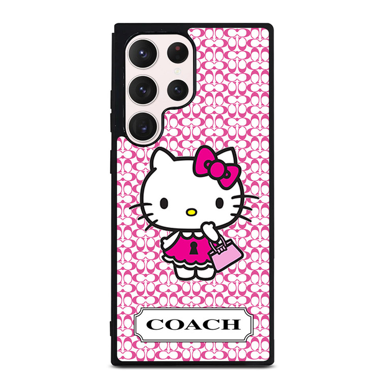 COACH NEW YORK LOGO PATTERN HELLO KITTY Samsung Galaxy S23 Ultra Case Cover