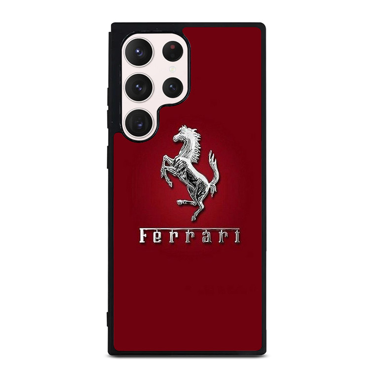 FERRARI LOGO SILVER EMBLEM Samsung Galaxy S23 Ultra Case Cover