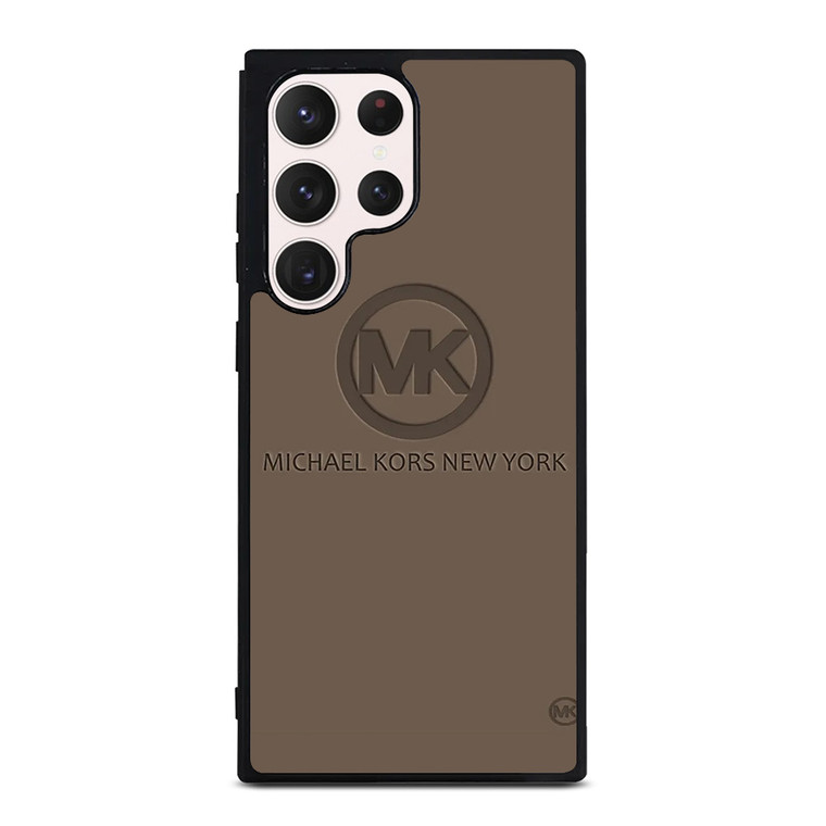 MICHAEL KORS NEW YORK LOGO BROWN Samsung Galaxy S23 Ultra Case Cover