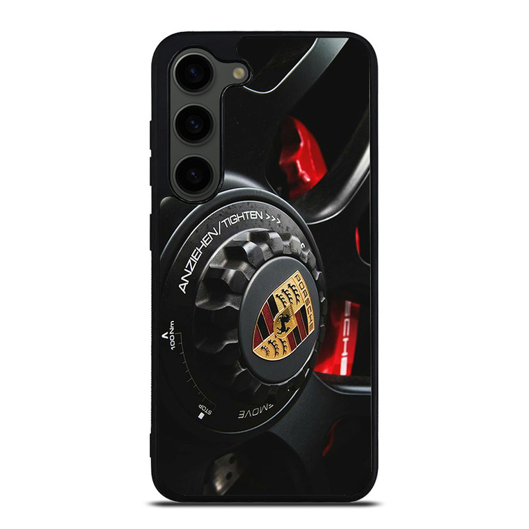 PORSCHE LOGO CAR ON RIM Samsung Galaxy S23 Plus Case Cover