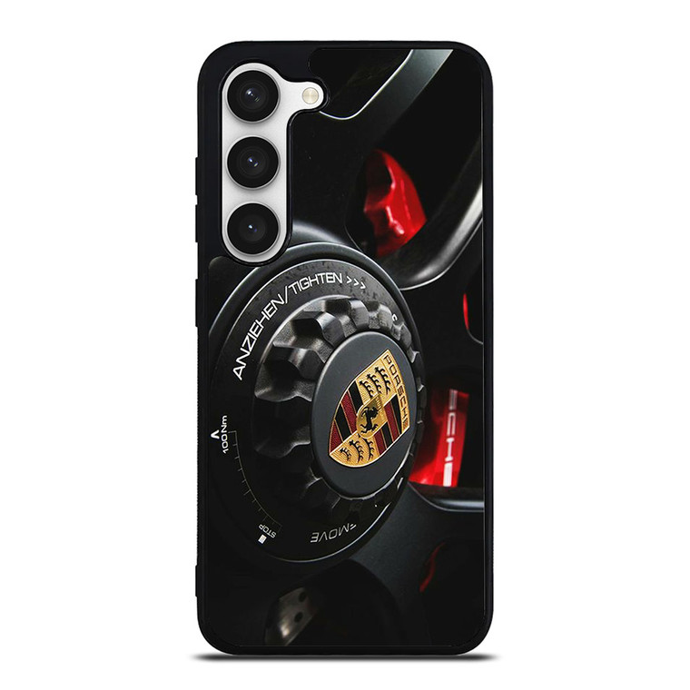 PORSCHE LOGO CAR ON RIM Samsung Galaxy S23 Case Cover