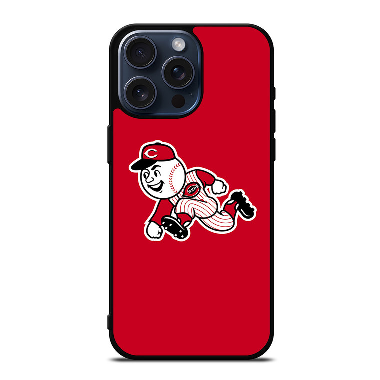 CINCINNATI REDS MASCOT MLB BASEBALL TEAM LOGO iPhone 15 Pro Max Case Cover