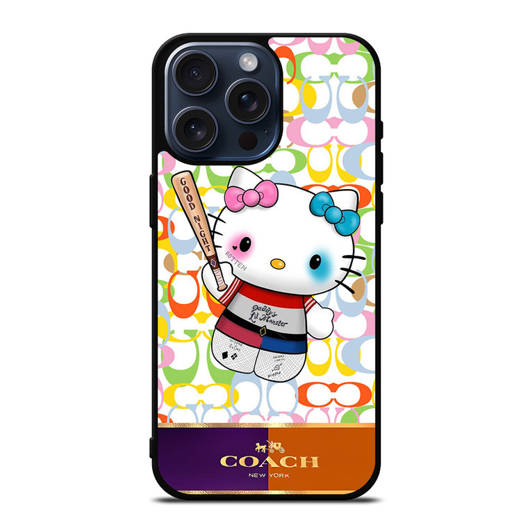 COACH NEW YORK LOGO HELLO KITTY HARLEY QUINN iPhone 15 Pro Max Case Cover