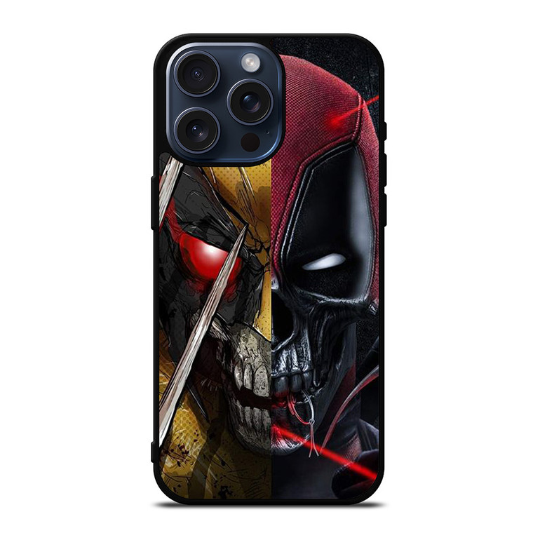 DEADPOOL X WOLVERINE SKULL ICON iPhone 15 Pro Max Case Cover