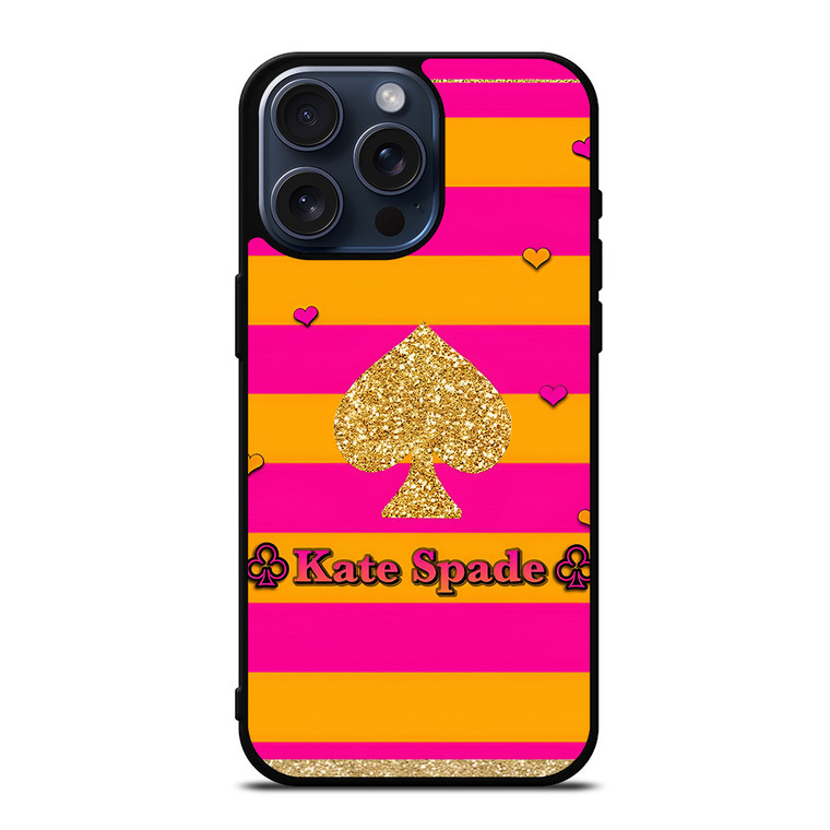 KATE SPADE NEW YORK YELLOW PINK STRIPES ICON iPhone 15 Pro Max Case Cover