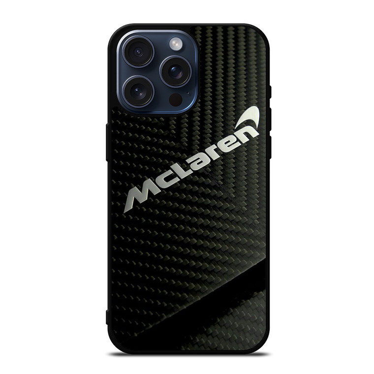 MCLAREN CAR LOGO CARBON iPhone 15 Pro Max Case Cover