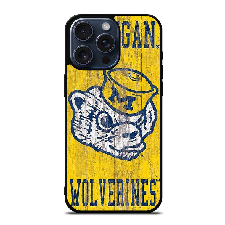 MICHIGAN WOLVERINES FOOTBALL UNIVERSITY ICON iPhone 15 Pro Max Case Cover