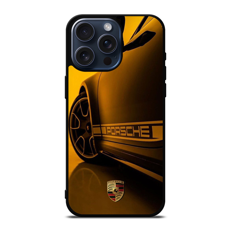 PORSCHE LOGO CAR YELOOW iPhone 15 Pro Max Case Cover