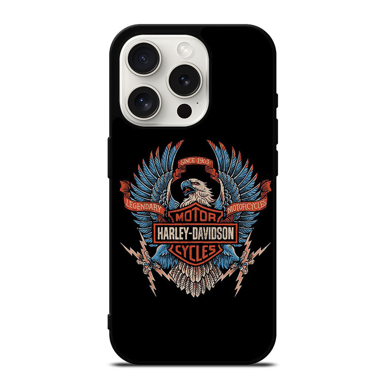 HARLEY DAVIDSON LEGENDARY MOTORCYCLES LOGO EAGLE iPhone 15 Pro Case Cover