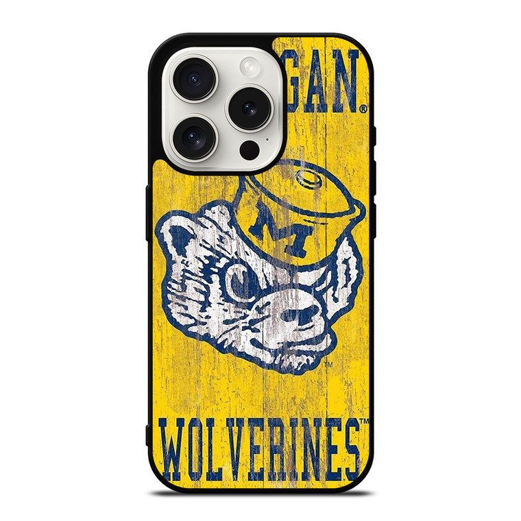 MICHIGAN WOLVERINES FOOTBALL UNIVERSITY ICON iPhone 15 Pro Case Cover