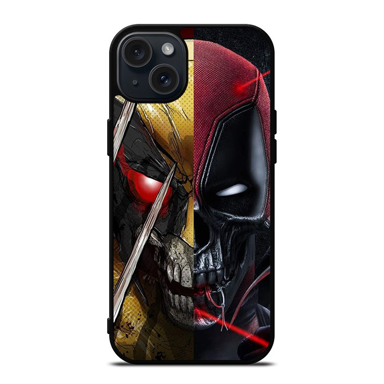 DEADPOOL X WOLVERINE SKULL ICON iPhone 15 Plus Case Cover