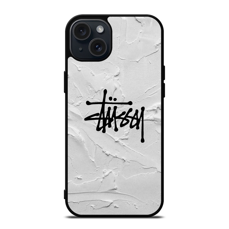 STUSSY LOGO ICON WHITE iPhone 15 Plus Case Cover