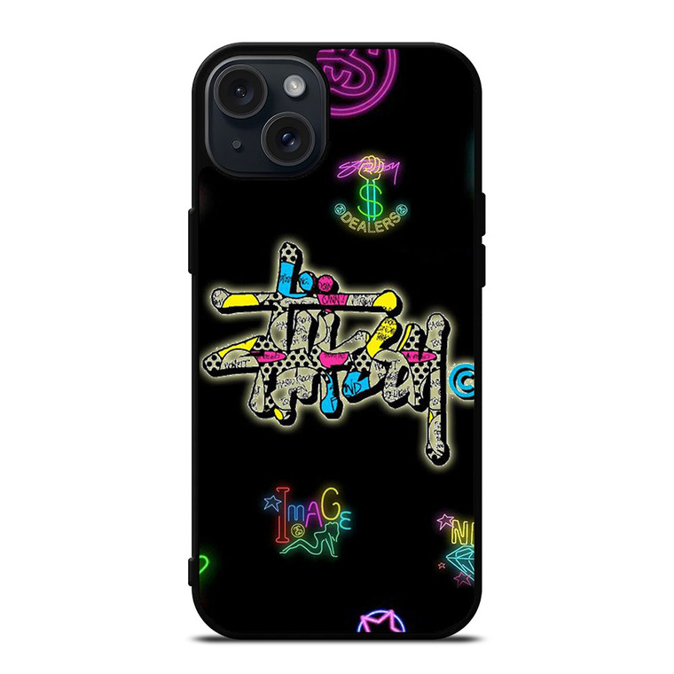 STUSSY LOGO THE DEALERS COLORFUL ICON iPhone 15 Plus Case Cover