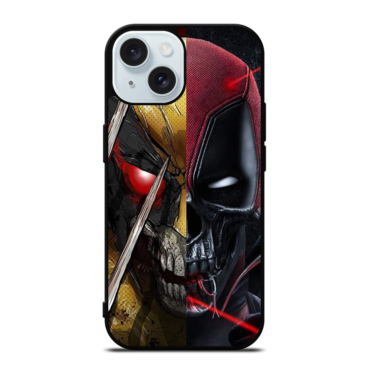 DEADPOOL X WOLVERINE SKULL ICON iPhone 15 Case Cover