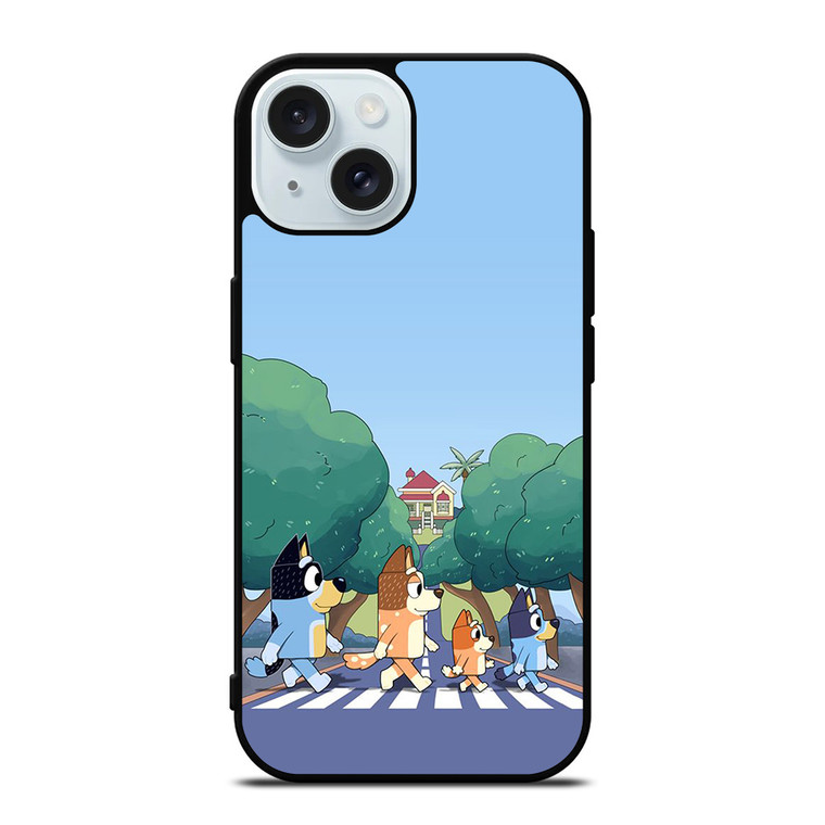 HEELERS FAMILY BLUEY CARTOON ABBEY ROAD iPhone 15 Case Cover