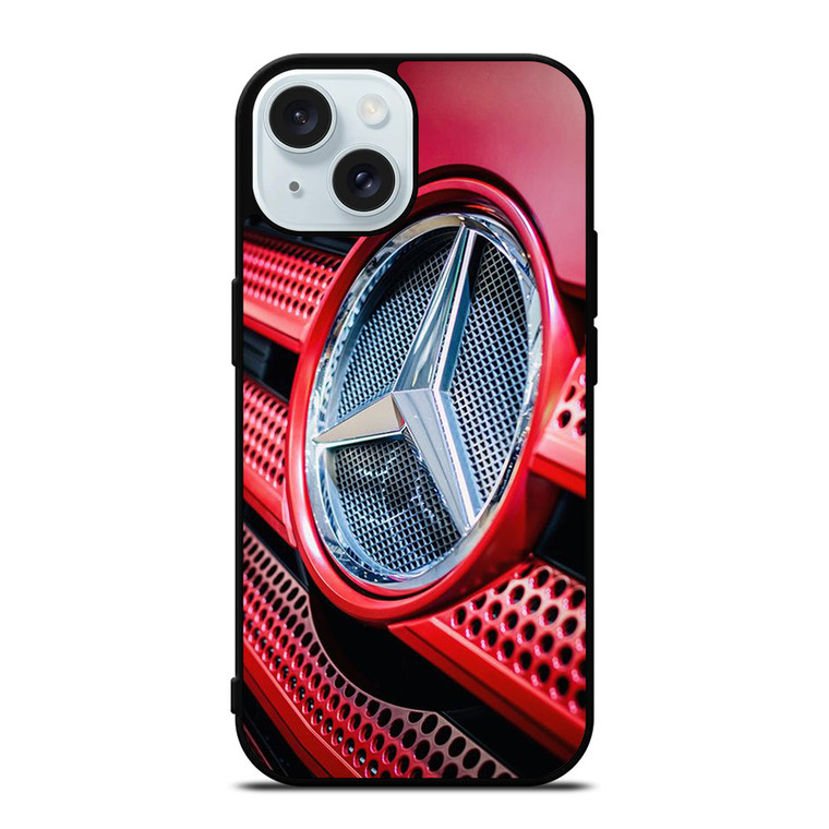 MERCEDES BENZ LOGO EMBLEM RED iPhone 15 Case Cover