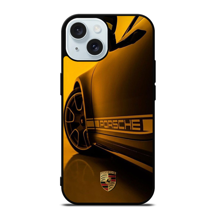 PORSCHE LOGO CAR YELOOW iPhone 15 Case Cover