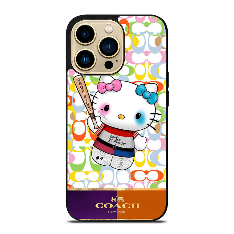 COACH NEW YORK LOGO HELLO KITTY HARLEY QUINN iPhone 14 Pro Max Case Cover