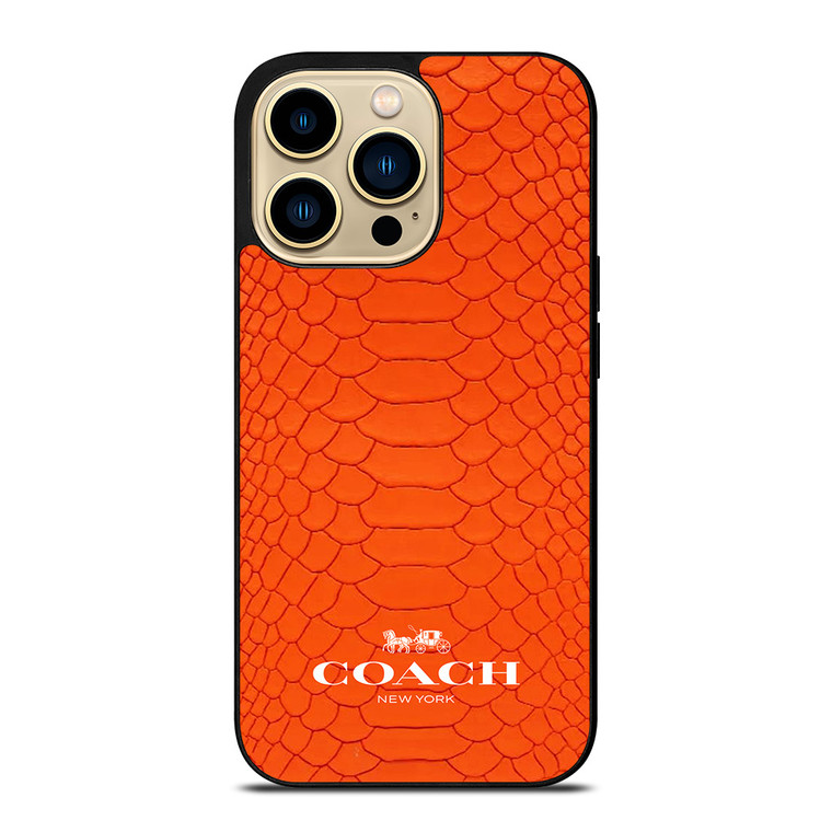 COACH NEW YORK LOGO ORANGE SNAKE iPhone 14 Pro Max Case Cover