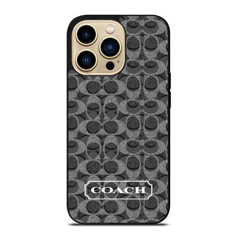 COACH NEW YORK LOGO PATTERN BLACK iPhone 14 Pro Max Case Cover