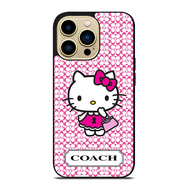 COACH NEW YORK LOGO PATTERN HELLO KITTY iPhone 14 Pro Max Case Cover
