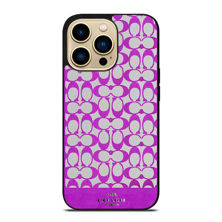 COACH NEW YORK LOGO PATTERN PURPLE EMBLEM iPhone 14 Pro Max Case Cover