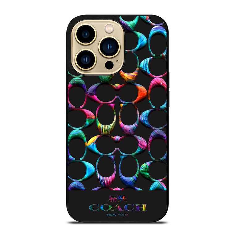 COACH NEW YORK LOGO RAINBOW iPhone 14 Pro Max Case Cover