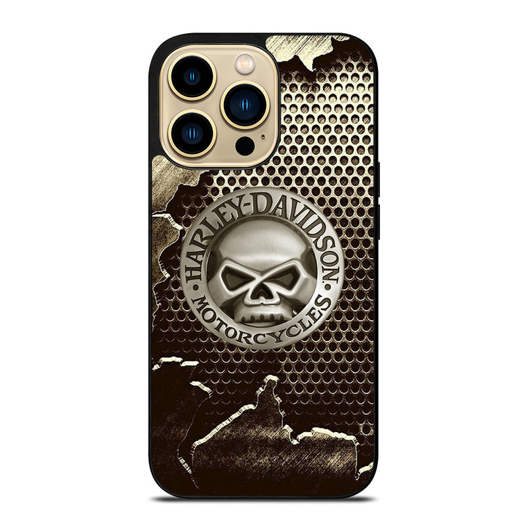 HARLEY DAVIDSON MOTORCYCLES METAL SKULL LOGO iPhone 14 Pro Max Case Cover