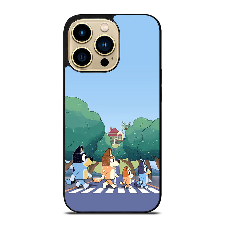 HEELERS FAMILY BLUEY CARTOON ABBEY ROAD iPhone 14 Pro Max Case Cover
