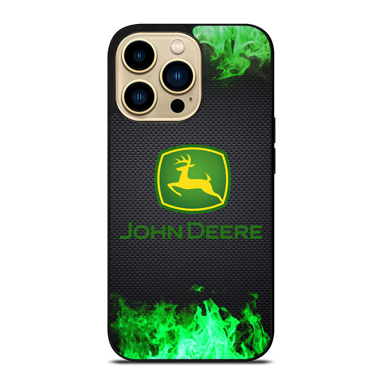 JOHN DEERE TRACTOR LOGO GREEN FIRE iPhone 14 Pro Max Case Cover